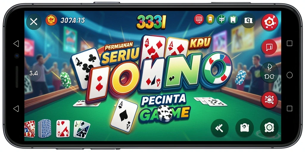Tampilan gameplay seru dalam 333I memperlihatkan keseruan bermain Domino.
