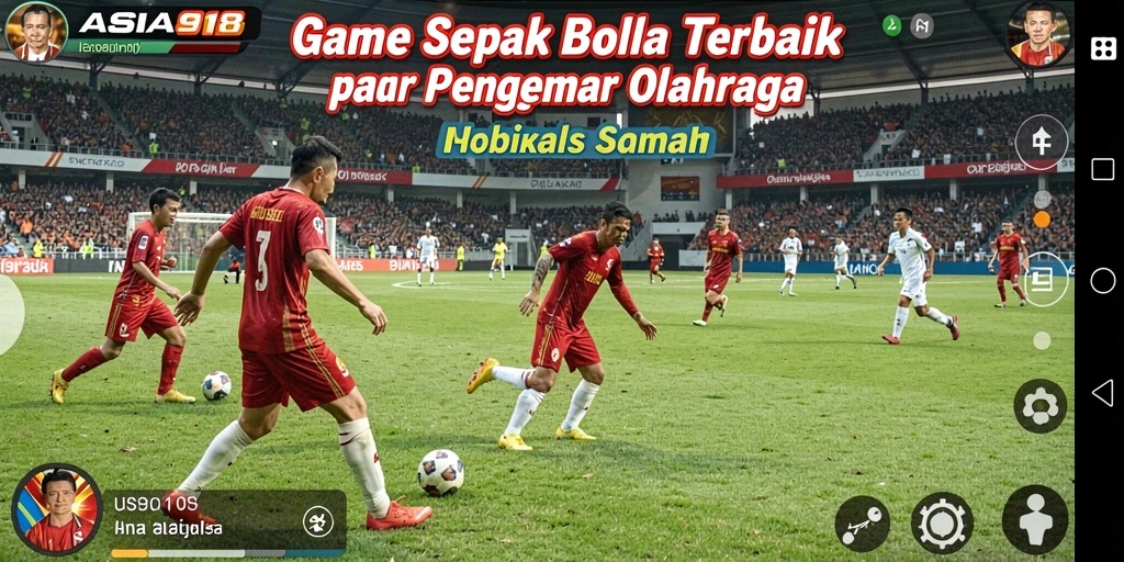 Screenshot permainan ASIA918 menampilkan aksi mendebarkan di lapangan sepak bola.