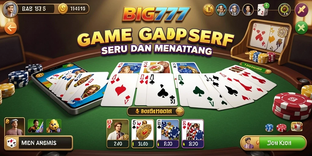 Tampilan menarik dari gameplay Gaple di BIG777.
