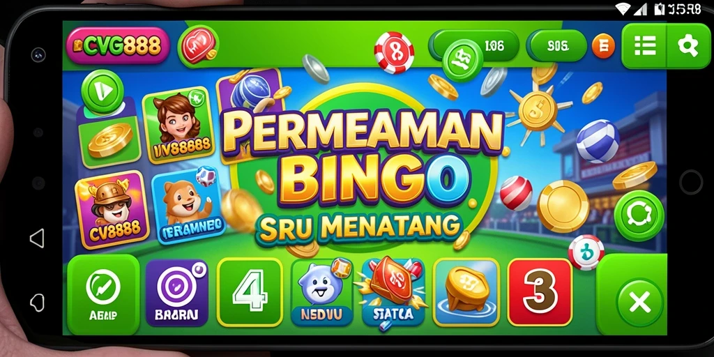 Screenshot gameplay CVG8888 menampilkan suasana permainan Bingo yang seru.