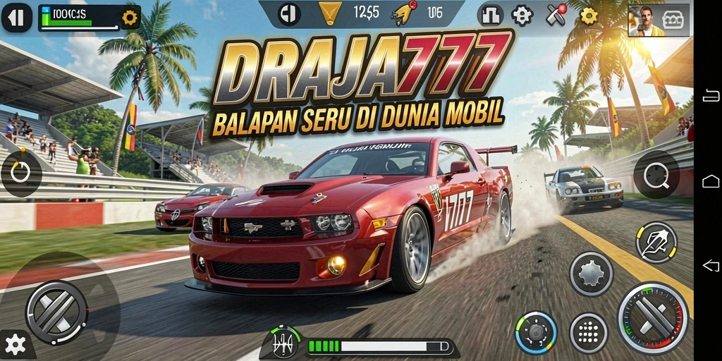 Tampilan gameplay balapan DRAJA777 yang menegangkan.