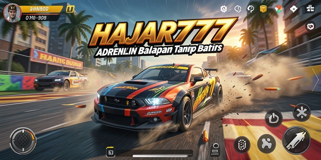Gameplay balapan menegangkan di HAJAR777 dengan grafis menakjubkan.