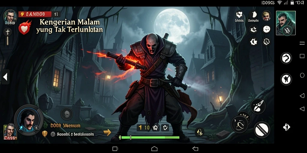 Tangkapan layar menampilkan suasana mencekam dalam gameplay ID098.
