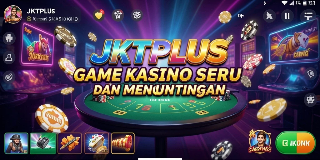 Tampilan gameplay seru dari JKTPLUS dengan variasi permainan Kasino.