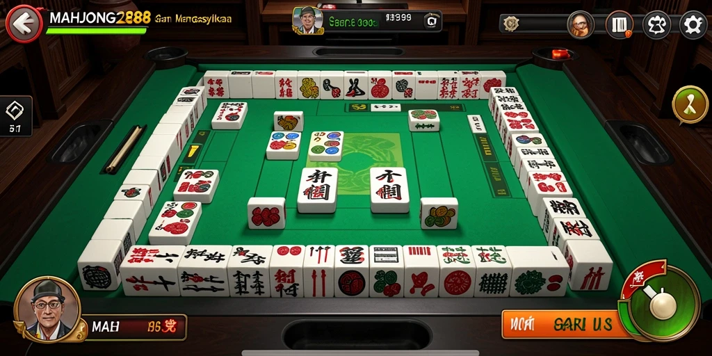 Tampilan gameplay seru dengan grafis menarik dalam MAHJONG288.