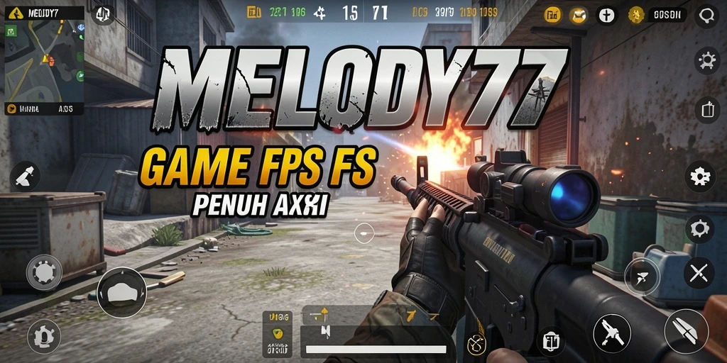 Gameplay mendebarkan dalam pertempuran FPS MELODY77.