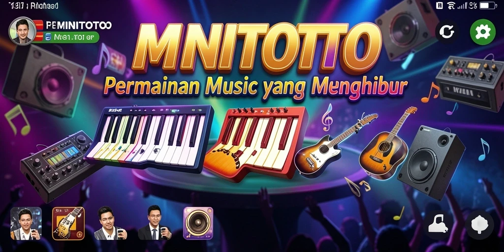 Tampilan gameplay MINITOTO yang menampilkan aksi bermain musik yang seru.