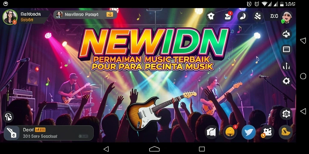 Screenshot gameplay NEWIDN menampilkan pengalaman musik yang seru.