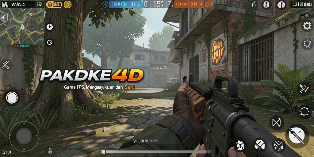 Tampilan seru dari gameplay PAKDE4D saat pertempuran FPS.