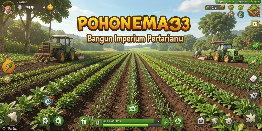 Tampilan menarik dari gameplay pertanian di POHONEMAS33