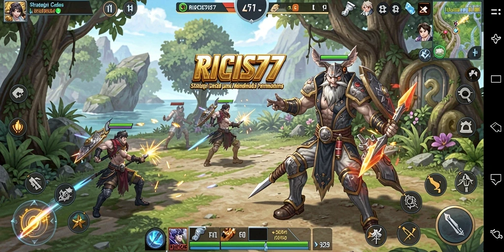 Tampilan gameplay RICIS77 menampilkan strategi epik antara pemain.