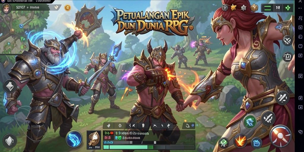 Tampilan gameplay epik di dalam dunia RPG SD107.