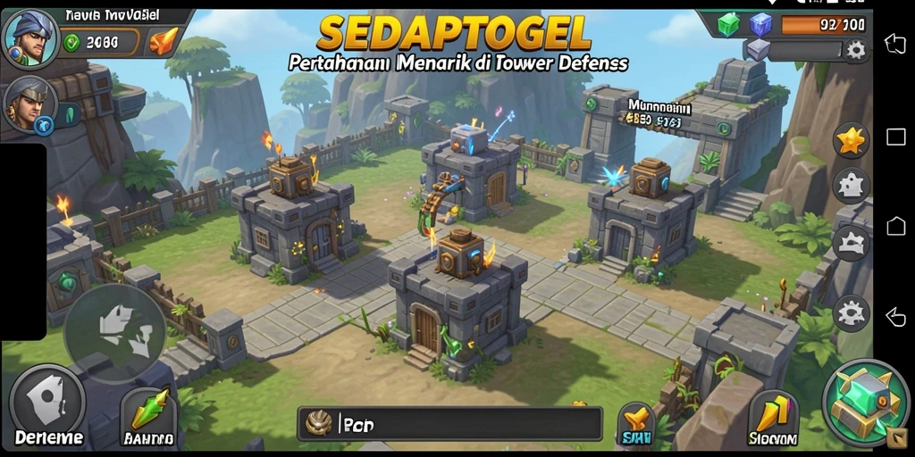 Tampilan gameplay SEDAPTOGEL yang seru dalam Tower Defense.