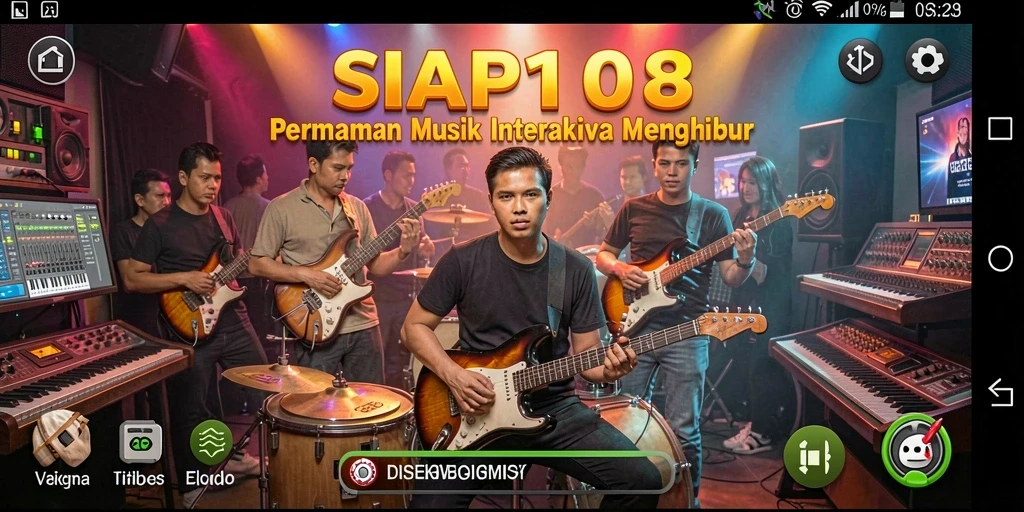 Screenshot utama SIAP108 menampilkan pengguna bernyanyi dengan semangat.