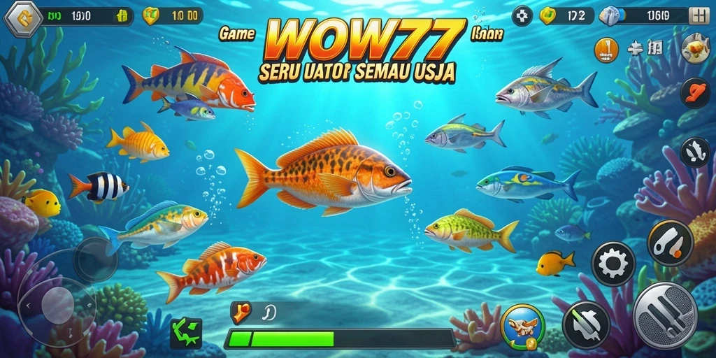 Gameplay seru menembak ikan di bawah laut.